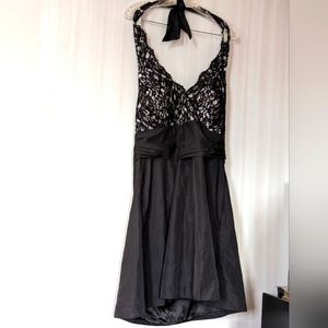 Woman's Dress WHBM Midi Black and White Sz 14